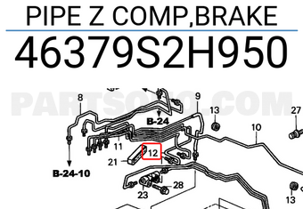 Honda 46379S2H950 PIPE Z COMP,BRAKE