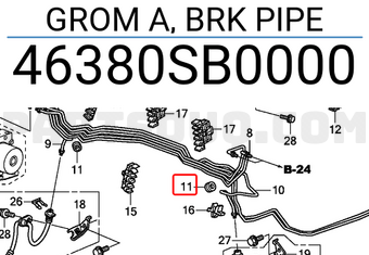 Honda 46380SB0000 GROM A, BRK PIPE