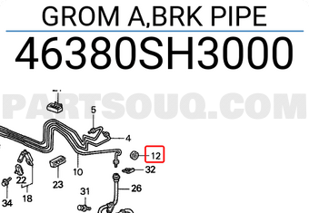Honda 46380SH3000 GROM A,BRK PIPE