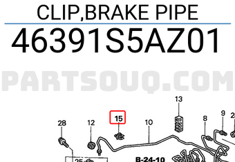 Honda 46391S5AZ01 CLIP,BRAKE PIPE