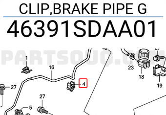 Honda 46391SDAA01 CLIP,BRAKE PIPE G