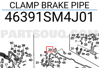 Honda 46391SM4J01 CLAMP BRAKE PIPE