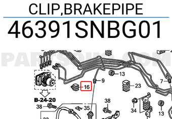 Honda 46391SNBG01 CLIP,BRAKEPIPE