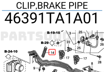 Honda 46391TA1A01 CLIP,BRAKE PIPE