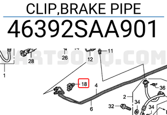 Honda 46392SAA901 CLIP,BRAKE PIPE