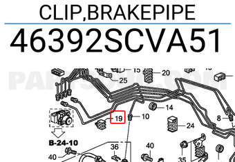 Honda 46392SCVA51 CLIP,BRAKEPIPE