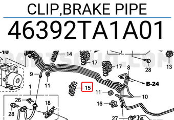 Honda 46392TA1A01 CLIP,BRAKE PIPE
