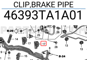 Honda 46393TA1A01 CLIP,BRAKE PIPE