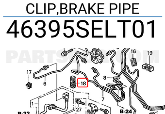Honda 46395SELT01 CLIP,BRAKE PIPE