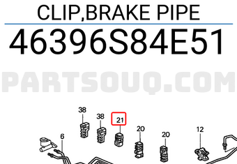 Honda 46396S84E51 CLIP,BRAKE PIPE