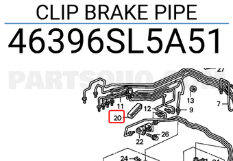 Honda 46396SL5A51 CLIP BRAKE PIPE