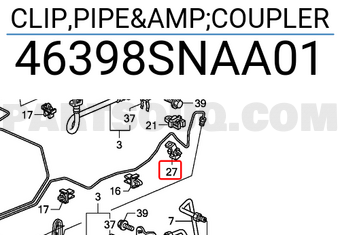 Honda 46398SNAA01 CLIP,PIPE&COUPLER