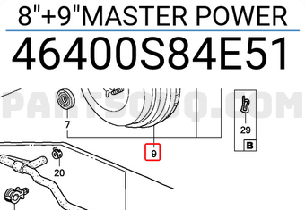 Honda 46400S84E51 8"+9"MASTER POWER