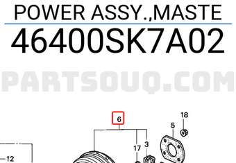 Honda 46400SK7A02 POWER ASSY.,MASTE