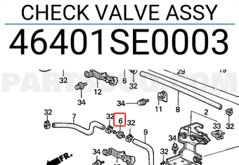 Honda 46401SE0003 CHECK VALVE ASSY