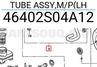 Honda 46402S04A12 TUBE ASSY,M/P(LH