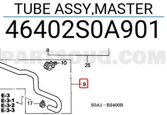 Honda 46402S0A901 TUBE ASSY,MASTER