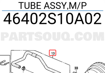 Honda 46402S10A02 TUBE ASSY,M/P