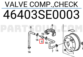 Honda 46403SE0003 VALVE COMP.,CHECK
