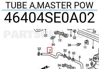 Honda 46404SE0A02 TUBE A,MASTER POW