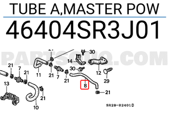 Honda 46404SR3J01 TUBE A,MASTER POW
