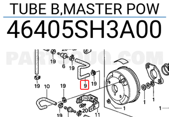 Honda 46405SH3A00 TUBE B,MASTER POW