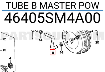 Honda 46405SM4A00 TUBE B MASTER POW