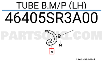 Honda 46405SR3A00 TUBE B,M/P (LH)