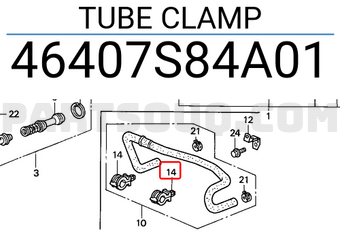 Honda 46407S84A01 TUBE CLAMP