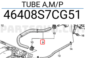 Honda 46408S7CG51 TUBE A,M/P