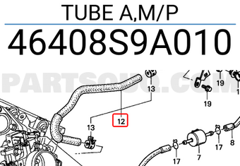 Honda 46408S9A010 TUBE A,M/P