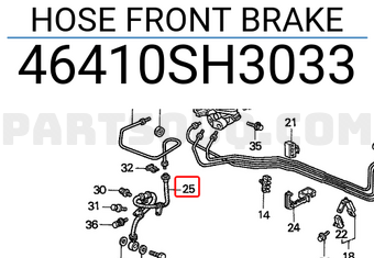 Honda 46410SH3033 HOSE FRONT BRAKE