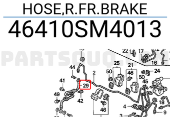 Honda 46410SM4013 HOSE,R.FR.BRAKE