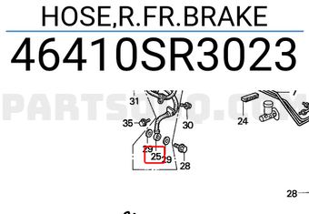 Honda 46410SR3023 HOSE,R.FR.BRAKE
