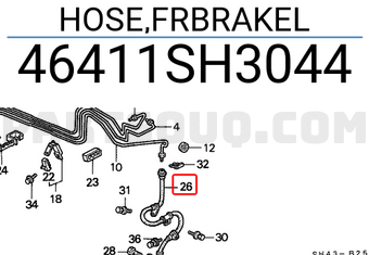 Honda 46411SH3044 HOSE,FRBRAKEL