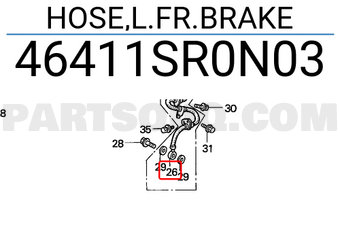 Honda 46411SR0N03 HOSE,L.FR.BRAKE
