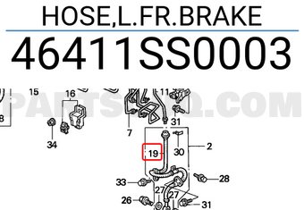 Honda 46411SS0003 HOSE,L.FR.BRAKE