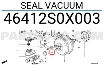 Honda 46412S0X003 SEAL VACUUM
