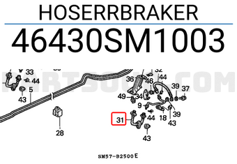 Honda 46430SM1003 HOSERRBRAKER