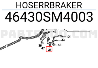 Honda 46430SM4003 HOSERRBRAKER