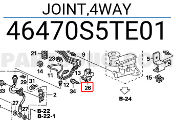Honda 46470S5TE01 JOINT,4WAY