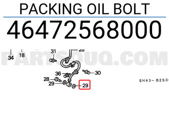 Honda 46472568000 PACKING OIL BOLT