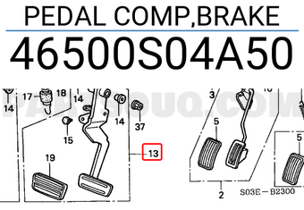 Honda 46500S04A50 PEDAL COMP,BRAKE