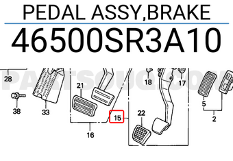Honda 46500SR3A10 PEDAL ASSY,BRAKE