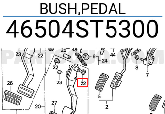 Honda 46504ST5300 BUSH,PEDAL