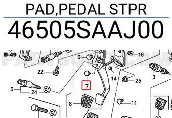 Honda 46505SAAJ00 PAD,PEDAL STPR