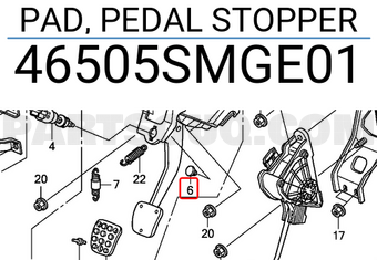 Honda 46505SMGE01 PAD, PEDAL STOPPER