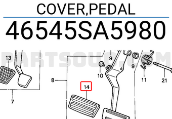 Honda 46545SA5980 COVER,PEDAL