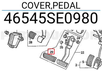 Honda 46545SE0980 COVER,PEDAL