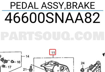 Honda 46600SNAA82 PEDAL ASSY,BRAKE